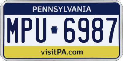 PA license plate MPU6987