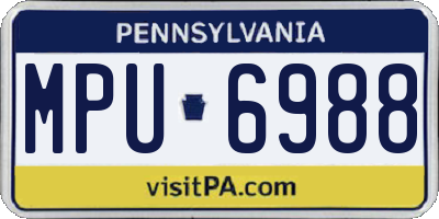 PA license plate MPU6988