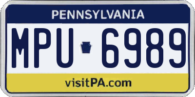 PA license plate MPU6989