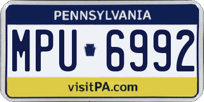 PA license plate MPU6992