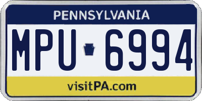 PA license plate MPU6994