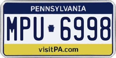 PA license plate MPU6998