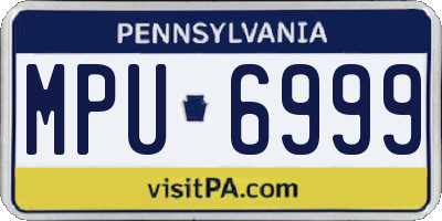 PA license plate MPU6999