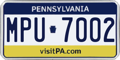 PA license plate MPU7002