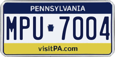 PA license plate MPU7004