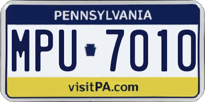 PA license plate MPU7010