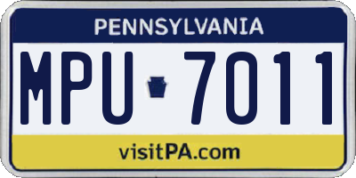 PA license plate MPU7011