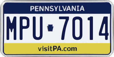 PA license plate MPU7014