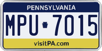 PA license plate MPU7015