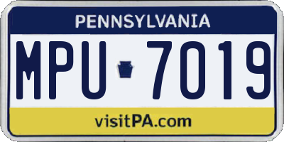 PA license plate MPU7019