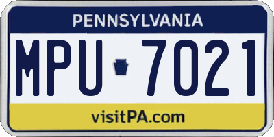 PA license plate MPU7021