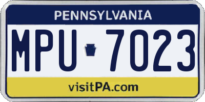 PA license plate MPU7023