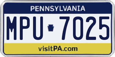 PA license plate MPU7025