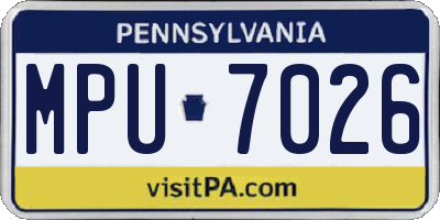 PA license plate MPU7026