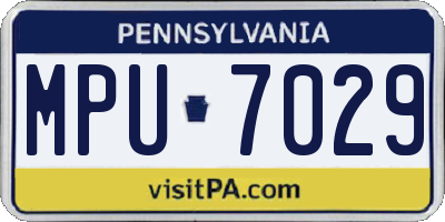 PA license plate MPU7029