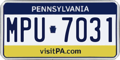 PA license plate MPU7031