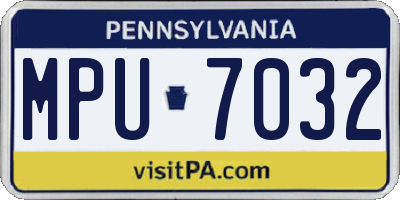 PA license plate MPU7032