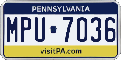 PA license plate MPU7036
