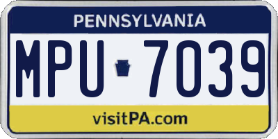 PA license plate MPU7039