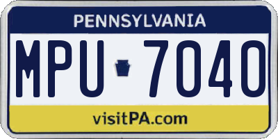 PA license plate MPU7040