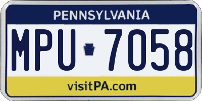 PA license plate MPU7058