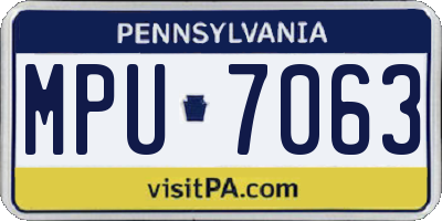 PA license plate MPU7063