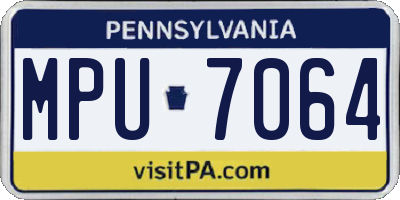 PA license plate MPU7064