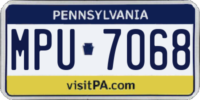 PA license plate MPU7068