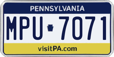 PA license plate MPU7071