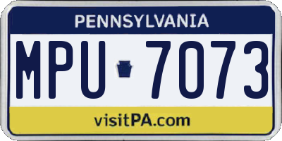 PA license plate MPU7073