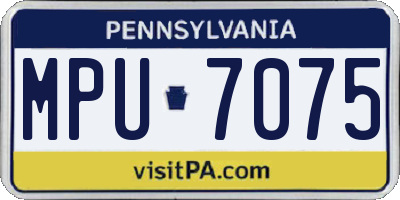 PA license plate MPU7075
