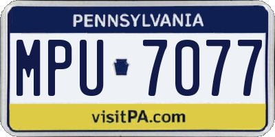 PA license plate MPU7077