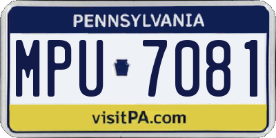 PA license plate MPU7081