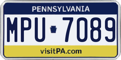 PA license plate MPU7089