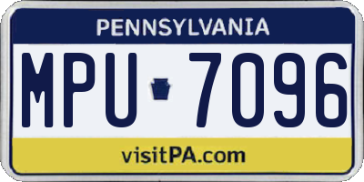 PA license plate MPU7096