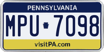 PA license plate MPU7098