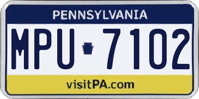 PA license plate MPU7102