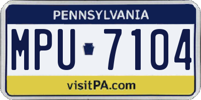 PA license plate MPU7104