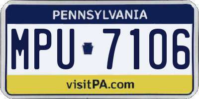 PA license plate MPU7106