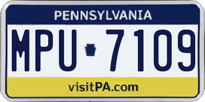PA license plate MPU7109