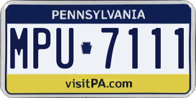 PA license plate MPU7111