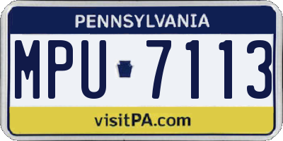 PA license plate MPU7113