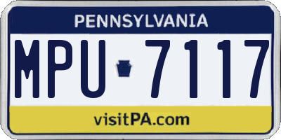 PA license plate MPU7117
