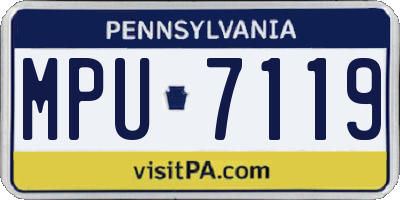 PA license plate MPU7119
