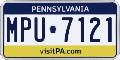 PA license plate MPU7121