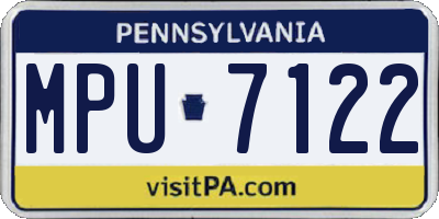 PA license plate MPU7122