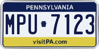 PA license plate MPU7123