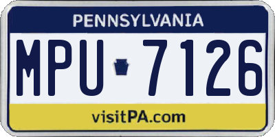 PA license plate MPU7126