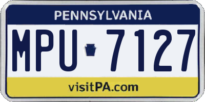 PA license plate MPU7127