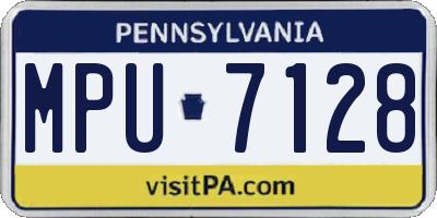 PA license plate MPU7128